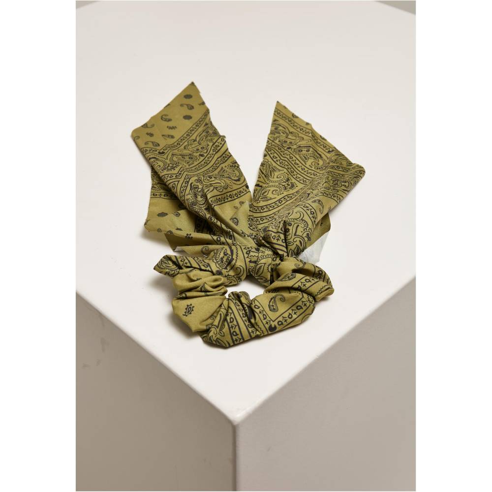 Urban Classics - Bandana Print With XXL Bow 2Pack Chouchou cheveux - Vert/Violet